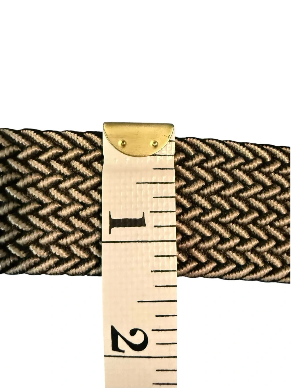 Tommy Bahama Men's Woven Braided Webbed Two-Tone Nautical Belt Black Leather